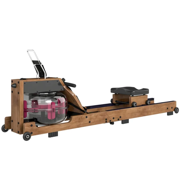 Water Roeiapparaat Voor Thuis Van Rubberhout, Inklapbaar Met Bluetooth APP, Dubbele Aluminium Rails, LCD display Tot 158 Kg
