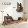 Water Roeiapparaat Voor Thuis Van Rubberhout, Inklapbaar Met Bluetooth APP, Dubbele Aluminium Rails, LCD display Tot 158 Kg