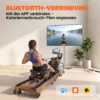 Water Roeiapparaat Voor Thuis Van Rubberhout, Inklapbaar Met Bluetooth APP, Dubbele Aluminium Rails, LCD display Tot 158 Kg