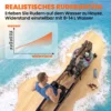 Water Roeiapparaat Voor Thuis Van Rubberhout, Inklapbaar Met Bluetooth APP, Dubbele Aluminium Rails, LCD display Tot 158 Kg