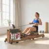 Water Roeiapparaat Voor Thuis Van Rubberhout, Inklapbaar Met Bluetooth APP, Dubbele Aluminium Rails, LCD display Tot 158 Kg