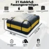 Waterdichte Daktas Auto 425L Voor Voertuigdaken Met/zonder Bagagedrager, Bagagebox Met 8 Versterkte Riemen Deurhaken Geel