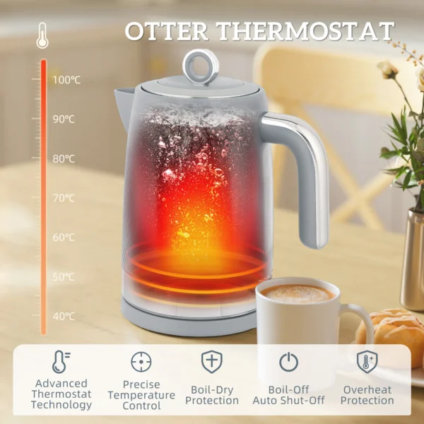 Waterkoker En Broodrooster Set, 1,7L 2200W Snelkook Waterkoker Met Thermostaat