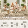Weerbestendige Tuinmeubelset Van Metaal, Zitgroep Voor 4 Personen, Tuinlounge Met 2 zitsbank, 2 Stoelen, Bijzettafel, Groen
