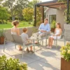 Weerbestendige Tuinmeubelset Van Metaal, Zitgroep Voor 4 Personen, Tuinlounge Met 2 zitsbank, 2 Stoelen, Bijzettafel, Groen