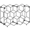 Wijnrek Voor 13 Flessen, Flessenrek Met Honingraatontwerp, Verstelbare Voeten, Kantelbeveiliging, Metaal, 43 X 15,5 X 31 Cm, Zwart