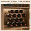 Wijnrek Voor 13 Flessen, Flessenrek Met Honingraatontwerp, Verstelbare Voeten, Kantelbeveiliging, Metaal, 43 X 15,5 X 31 Cm, Zwart