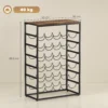 Wijnrek Voor 30 Flessen, Vrijstaand Flessenrek Van Metaal Voor Kelder Opslagruimte 59 X 30 X 88,5 Cm Rustiek Bruin