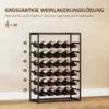 Wijnrek Voor 30 Flessen, Vrijstaand Flessenrek Van Metaal Voor Kelder Opslagruimte 59 X 30 X 88,5 Cm Rustiek Bruin