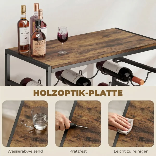 Wijnrek Voor 30 Flessen, Vrijstaand Flessenrek Van Metaal Voor Kelder Opslagruimte 59 X 30 X 88,5 Cm Rustiek Bruin