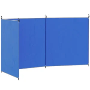 Windscherm Camping Zichtscherm Met 4 Stalen Stangen Draagtas Strandscherm Voor Camping Tuin Strand 540 X 150 Cm Blauw