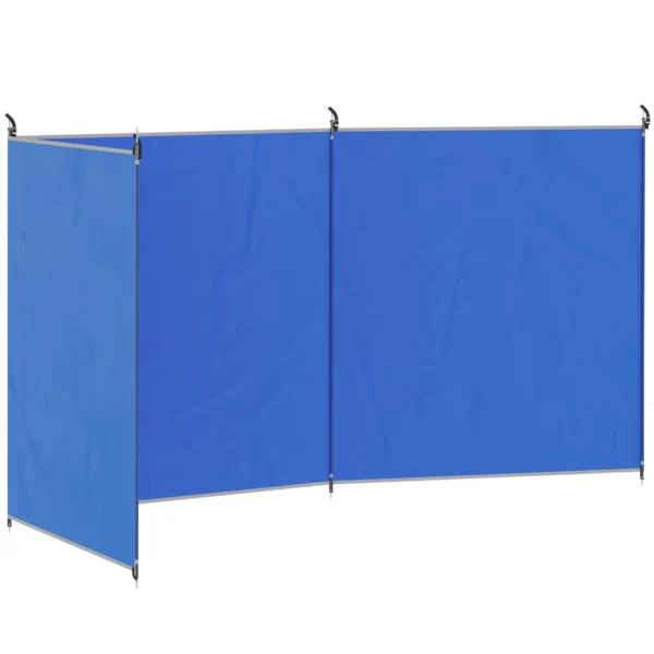 Windscherm Camping Zichtscherm Met 4 Stalen Stangen Draagtas Strandscherm Voor Camping Tuin Strand 540 X 150 Cm Blauw