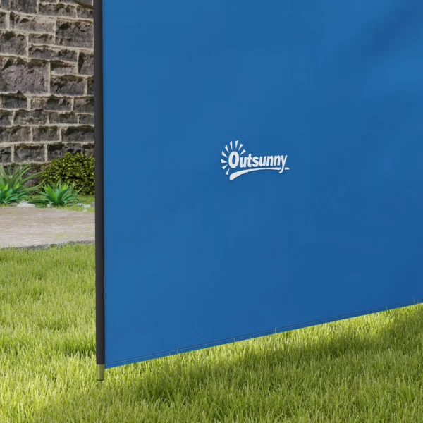 Windscherm Camping Zichtscherm Met 4 Stalen Stangen Draagtas Strandscherm Voor Camping Tuin Strand 540 X 150 Cm Blauw