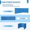 Windscherm Camping Zichtscherm Met 4 Stalen Stangen Draagtas Strandscherm Voor Camping Tuin Strand 540 X 150 Cm Blauw