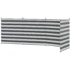 Windscherm Camping Zichtscherm Met 4 Stalen Stangen Draagtas Strandscherm Voor Camping Tuin Strand 540 X 150 Cm Grijs+Wit
