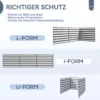 Windscherm Camping Zichtscherm Met 4 Stalen Stangen Draagtas Strandscherm Voor Camping Tuin Strand 540 X 150 Cm Grijs+Wit