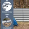 Windscherm Camping Zichtscherm Met 4 Stalen Stangen Draagtas Strandscherm Voor Camping Tuin Strand 540 X 150 Cm Grijs+Wit