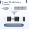 Windscherm Camping Zichtscherm Met 4 Stalen Stangen Draagtas Strandscherm Voor Camping Tuin Strand 540 X 150 Cm Grijs+Wit