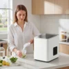 Zelfreinigende Tafel ijsmachine Compacte Ijsmaker Met Schep En Mand Wit
