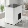 Zelfreinigende Tafel ijsmachine Compacte Ijsmaker Met Schep En Mand Wit