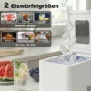 Zelfreinigende Tafel ijsmachine Compacte Ijsmaker Met Schep En Mand Wit