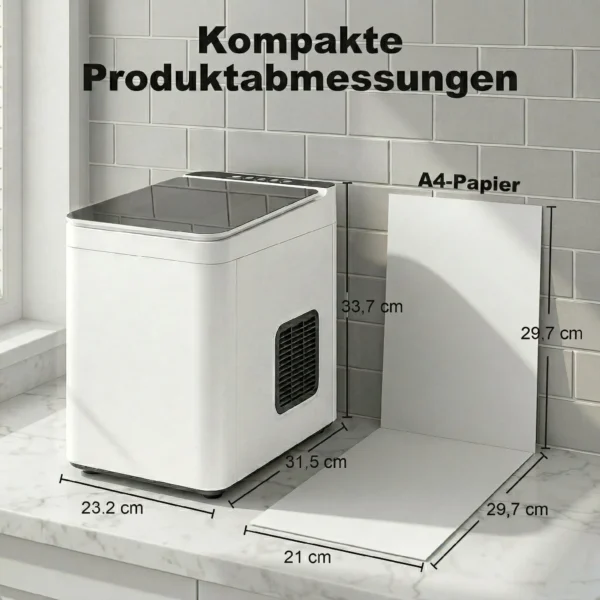 Zelfreinigende Tafel ijsmachine Compacte Ijsmaker Met Schep En Mand Wit