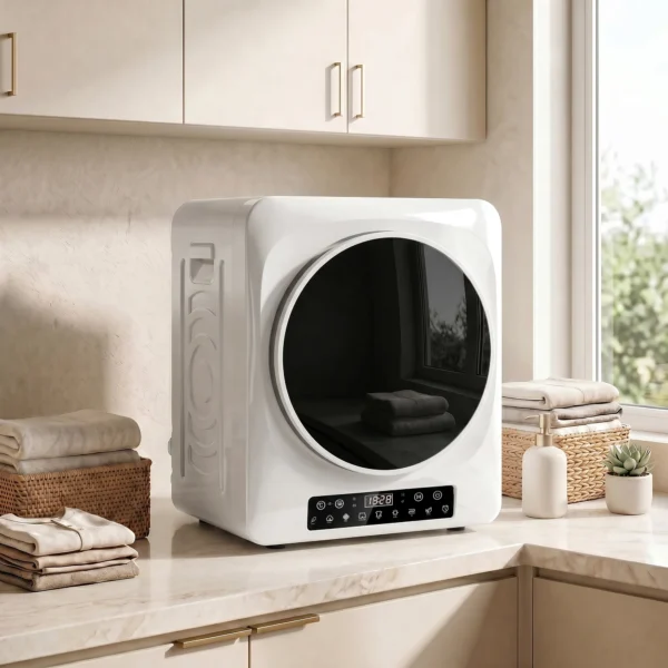 1000 W Compacte Afvoerdroger Met Extra Droog & ECO Modi, Timer En Temperatuurinstellingen, Wit