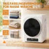 1000 W Compacte Afvoerdroger Met Extra Droog & ECO Modi, Timer En Temperatuurinstellingen, Wit