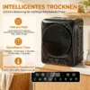 1000 W Compacte Afvoerdroger Met Extra Droog & ECO Modi, Timer En Temperatuurinstellingen, Zwart