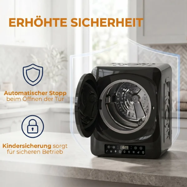 1000 W Compacte Afvoerdroger Met Extra Droog & ECO Modi, Timer En Temperatuurinstellingen, Zwart