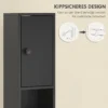 180 Cm Smalle Badkamerkast, Toiletpapierrek Met Open Vakken, 2 Kasten, Zwart