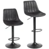 2 delige Set Barkrukken In Retrodesign, Incl. Voetensteun, In Hoogte Verstelbaar, Gaslift, Zwart