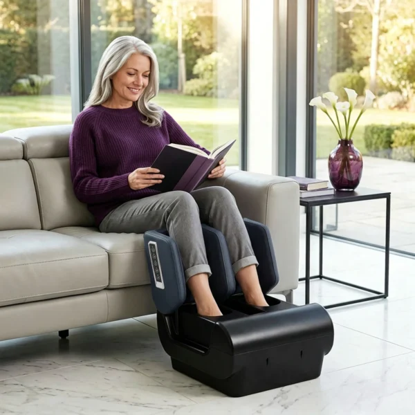 2 in 1 Beenmassageapparaat Met Warmte, Luchtcompressie, Timer, 3 Modi & Intensiteiten, Blauw En Zwart