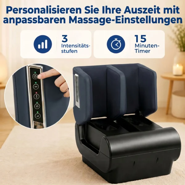 2 in 1 Beenmassageapparaat Met Warmte, Luchtcompressie, Timer, 3 Modi & Intensiteiten, Blauw En Zwart