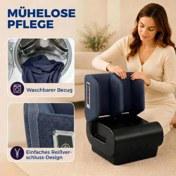 2 in 1 Beenmassageapparaat Met Warmte, Luchtcompressie, Timer, 3 Modi & Intensiteiten, Blauw En Zwart