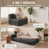 2 in 1 Botloze Wolk Vloerstoel, Opvouwbare Slaapfauteuil Met Koord Optiek & Lendenkussen, Donkergrijs