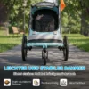 2 In 1 Fietsaanhanger & Buggy Opvouwbare Kinderfietsaanhanger Met 5 Punts Gordel Reflectoren 16 Inch Luchtbanden Rem