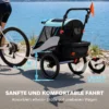2 In 1 Fietsaanhanger & Buggy Opvouwbare Kinderfietsaanhanger Met 5 Punts Gordel Reflectoren 16 Inch Luchtbanden Rem