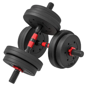 2 In 1 Halterset 15 Kg Verstelbare Korte Halter & Lange Halter Professionele Dumbbell Krachttraining Zwart