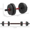 2 In 1 Halterset 15 Kg Verstelbare Korte Halter & Lange Halter Professionele Dumbbell Krachttraining Zwart