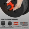 2 In 1 Halterset 15 Kg Verstelbare Korte Halter & Lange Halter Professionele Dumbbell Krachttraining Zwart