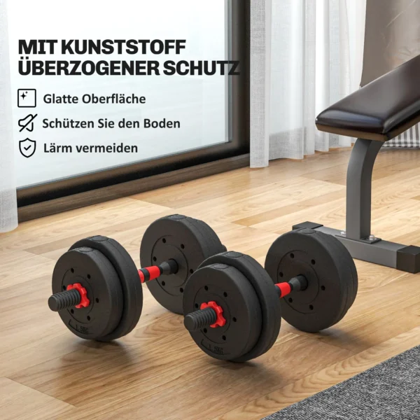 2 In 1 Halterset 15 Kg Verstelbare Korte Halter & Lange Halter Professionele Dumbbell Krachttraining Zwart