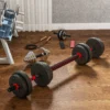 2 In 1 Halterset 15 Kg Verstelbare Korte Halter & Lange Halter Professionele Dumbbell Krachttraining Zwart