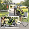 2 in 1 Hondenkar Voor Fiets Opvouwbare Hondenbuggy Voor Kleine & Middelgrote Honden Tot 20 Kg, Groen