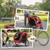 2 in 1 Hondenkar Voor Fiets Opvouwbare Hondenbuggy Voor Kleine & Middelgrote Honden Tot 20 Kg, Rood