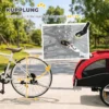 2 in 1 Hondenkar Voor Fiets Opvouwbare Hondenbuggy Voor Kleine & Middelgrote Honden Tot 20 Kg, Rood