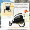 2 in 1 Hondenkar Voor Fiets Opvouwbare Hondenbuggy Voor Kleine & Middelgrote Honden Tot 20 Kg, Wit