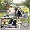 2 in 1 Hondenkar Voor Fiets Opvouwbare Hondenbuggy Voor Kleine & Middelgrote Honden Tot 20 Kg, Wit