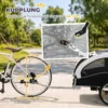 2 in 1 Hondenkar Voor Fiets Opvouwbare Hondenbuggy Voor Kleine & Middelgrote Honden Tot 20 Kg, Wit