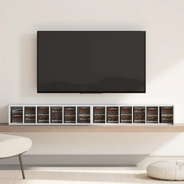 204 CD opbergrekken In Set Van 2, Blu Ray Torenstandaard Met Verstelbare Planken, Boekenkast organizer, Wit